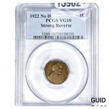1922 No D Wheat Cent PCGS VG10 Strong Reverse