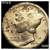 1916-D Mercury Dime LIGHTLY CIRCULATED