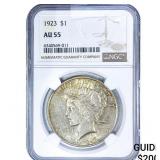1923 Silver Peace Dollar NGC AU55