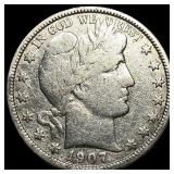 1907-O Silver Barber Half Dollar LIGHTLY CIRCULATE