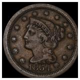 1854 Braided Hair Large Cent NEARLY UNCIRCULATED
