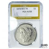 1878 Rev 79 Morgan Silver Dollar PGA AU58