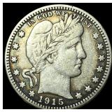 1915-D Silver Barber Quarter NEARLY UNCIRCULATED