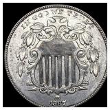 1867 Shield Nickel CLOSELY UNCIRCULATED