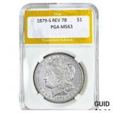 1879-S Rev 78 Morgan Silver Dollar PGA MS63