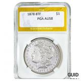 1878 8TF Morgan Silver Dollar PGA AU58