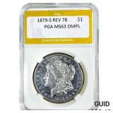 1879-S Rev 78 Morgan Silver Dollar PGA MS63 DMPL