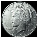 1924 Silver Peace Dollar CHOICE AU