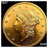 1857 $20 Gold Double Eagle UNCIRCULATED