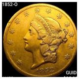 1852-O $20 Gold Double Eagle CHOICE AU