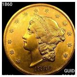 1860 $20 Gold Double Eagle UNCIRCULATED