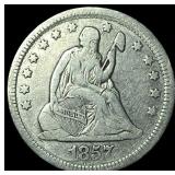 1857 Seated Liberty Silver Quarter NEARLY UNCIRCUL