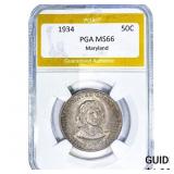 1934 Maryland Half Dollar PGA MS66