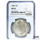 1884 Morgan Silver Dollar NGC MS63