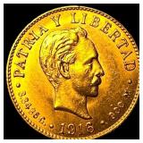 Gold 1916 Cuba 2 Pesos GEM BU