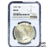 1923 Silver Peace Dollar NGC MS65