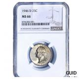 1946-D Washington Silver Quarter NGC MS66