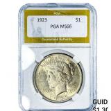 1923 Silver Peace Dollar PGA MS66
