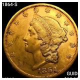1864-S $20 Gold Double Eagle UNCIRCULATED
