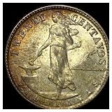 1944-D Philippines 75% Silver 20 Centavos GEM BU