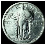 1917 Type 1 Standing Liberty Quarter CHOICE AU