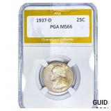 1937-D Washington Silver Quarter PGA MS66