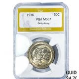 1936 Gettysburg Half Dollar PGA MS67