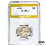 1949-D Washington Silver Quarter PGA MS67