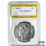1889-S Morgan Silver Dollar PGA MS63 PL