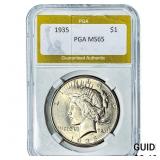1935 Silver Peace Dollar PGA MS65