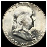 1952-S Silver Half Dollar Franklin GEM BU