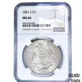 1881-S Morgan Silver Dollar NGC MS66