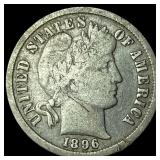1896 Barber Dime LIGHTLY CIRCULATED