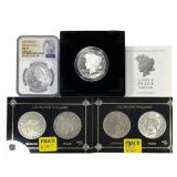 [6 Coins] 1878-2023 Silver Morgan & Peace Dollars