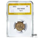 1913 Buffalo Nickel PGA MS66 Type 1