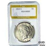 1923-S Silver Peace Dollar PGA MS63