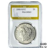 1900-O/CC Morgan Silver Dollar PGA MS63