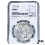 1935 Silver Peace Dollar NGC MS65