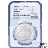 1880 8/7 CC Morgan Silver Dollar NGC MS63 PL