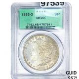 1885-O Morgan Silver Dollar PCGS MS65