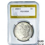 1900-S Morgan Silver Dollar PGA MS64