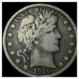 1910-S Silver Barber Half Dollar LIGHTLY CIRCULATE