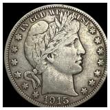 1915-S Silver Barber Half Dollar LIGHTLY CIRCULATE