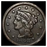 1848 Braided Hair Large Cent ABOUT UNCIRCULATED