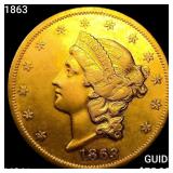 1863 $20 Gold Double Eagle UNCIRCULATED