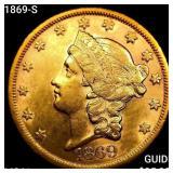 1869-S $20 Gold Double Eagle UNCIRCULATED