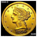 1844-O $5 Gold Half Eagle CHOICE BU