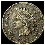 1859 Copper-Nickel Indian Head Cent CLOSELY UNCIRC