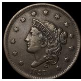1837 Coronet Head Large Cent NEARLY UNCIRCULATED