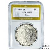 1882-O/S Morgan Silver Dollar PGA MS62 Strong